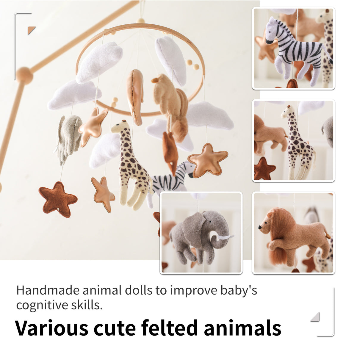 a mobile with different animals