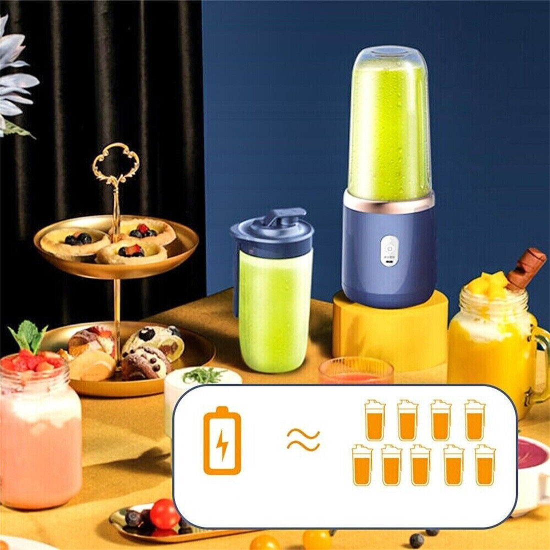 a table with different drinks on it