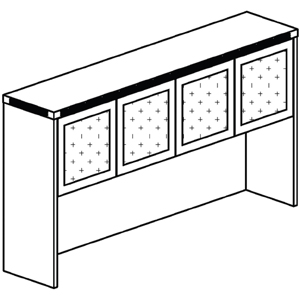 Mayline Aberdeen AHG72 Hutch - 39.1" x 72" x 15" - 4 x Door(s) - Durable - Mocha - Assembly Required