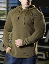 Men's Slim Fit Pullover Hoodie, Solid Color Long Sleeve