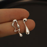 Asymmetric Sculptural Lava-Style Earrings