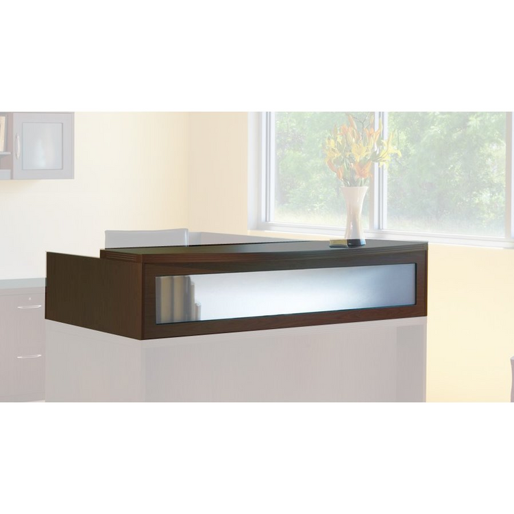 a desk with a glass top