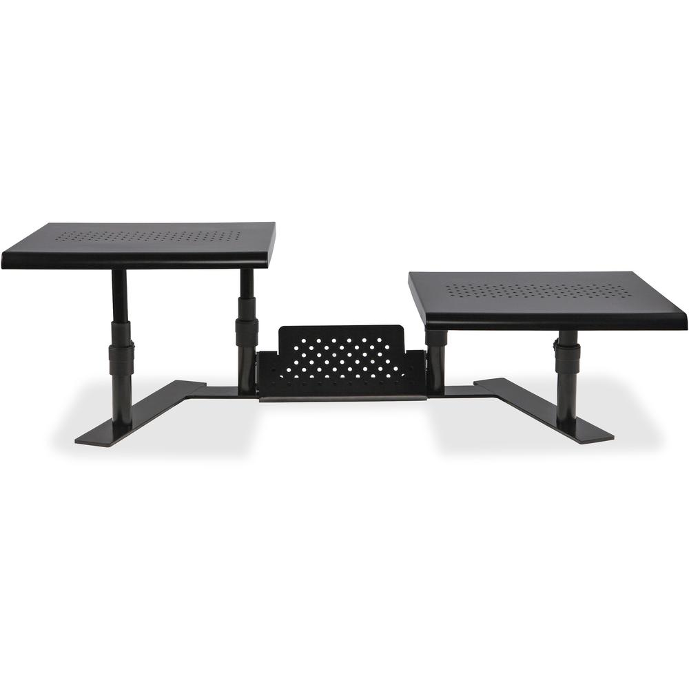 a black stand with a small shelf