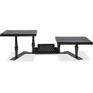 a black table with a stand