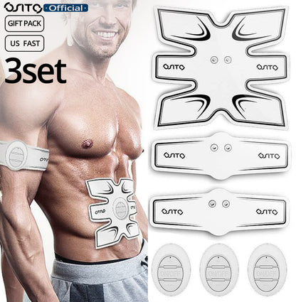 OSITO 3Sets Massager Machine Stimulator Fitness Trainer Arm,Waist,Leg Abdominal
