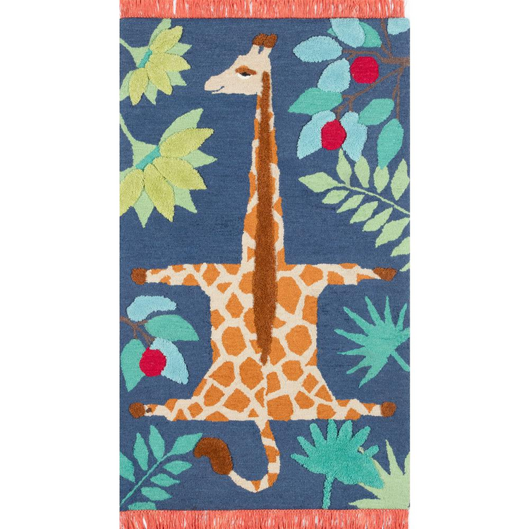 a rug with a giraffe on it