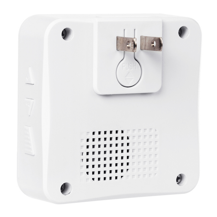 a white square object with a button