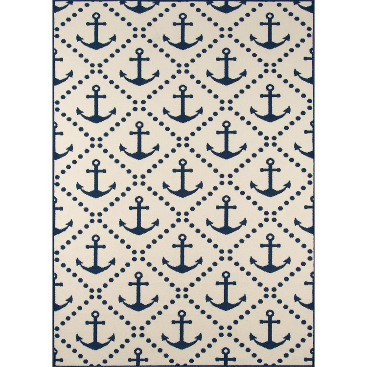 a rug with anchors on it