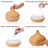 Wood-Grain Aromatherapy Lamp with Remote