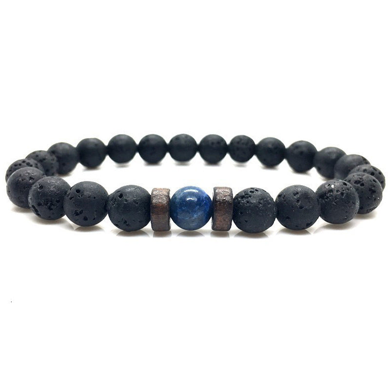a black and blue beaded bracelet