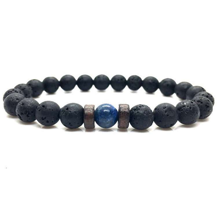 a black and blue beaded bracelet