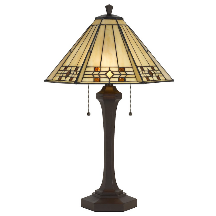 a lamp with a shade