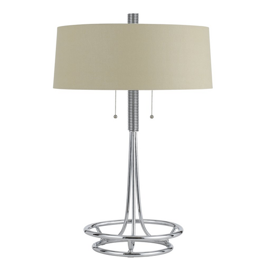 60W X 2 Leccemetal  Table Lamp With Burlap Shade