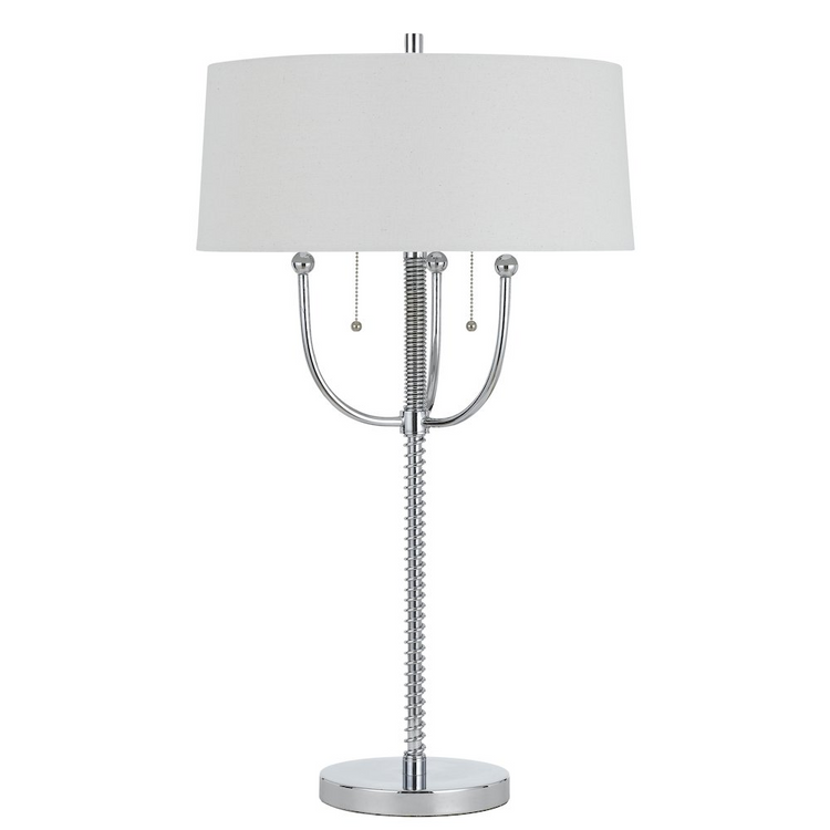 a lamp with a white shade