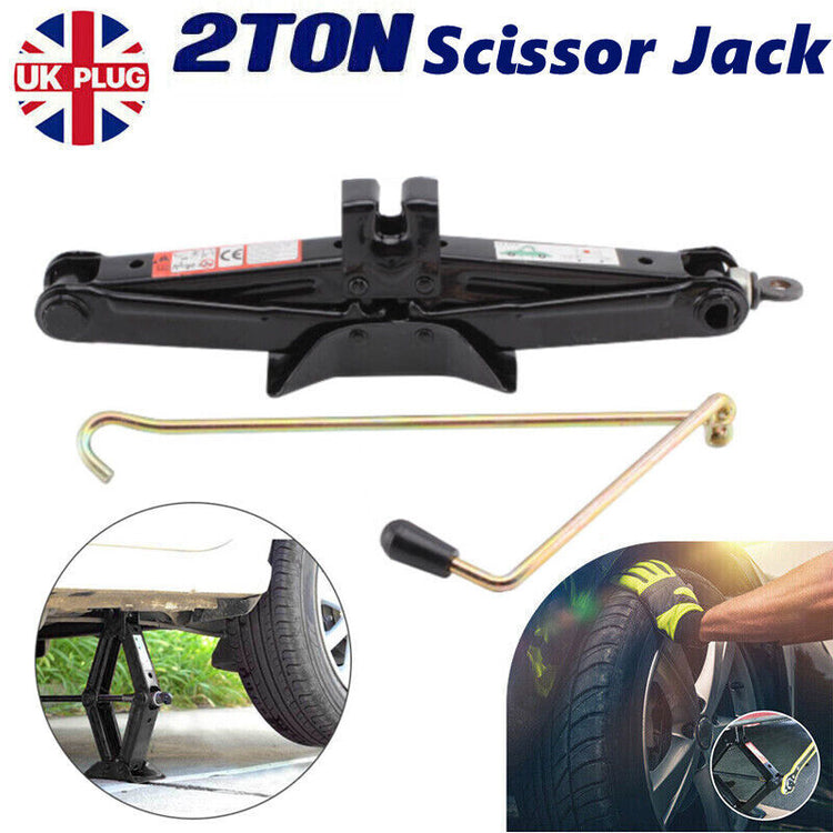 a car jack with a wrench
