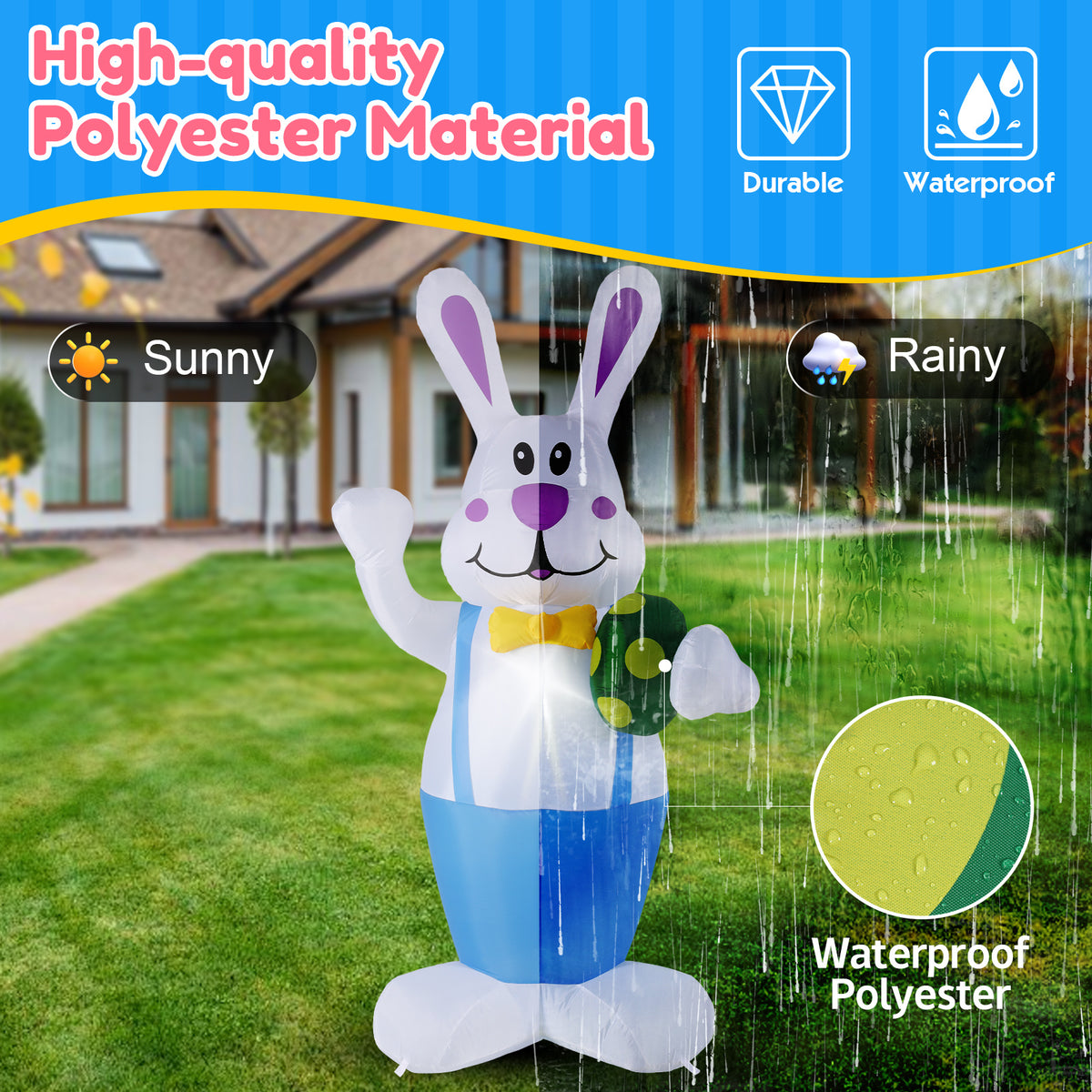 a inflatable rabbit in the yard
