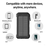 20000mAh Solar Power Bank Waterproof 2USB LED Battery Charger For Cell Phone