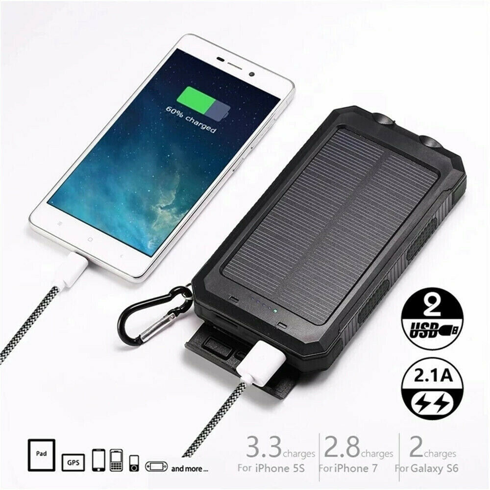 a cellphone charging with a solar panel