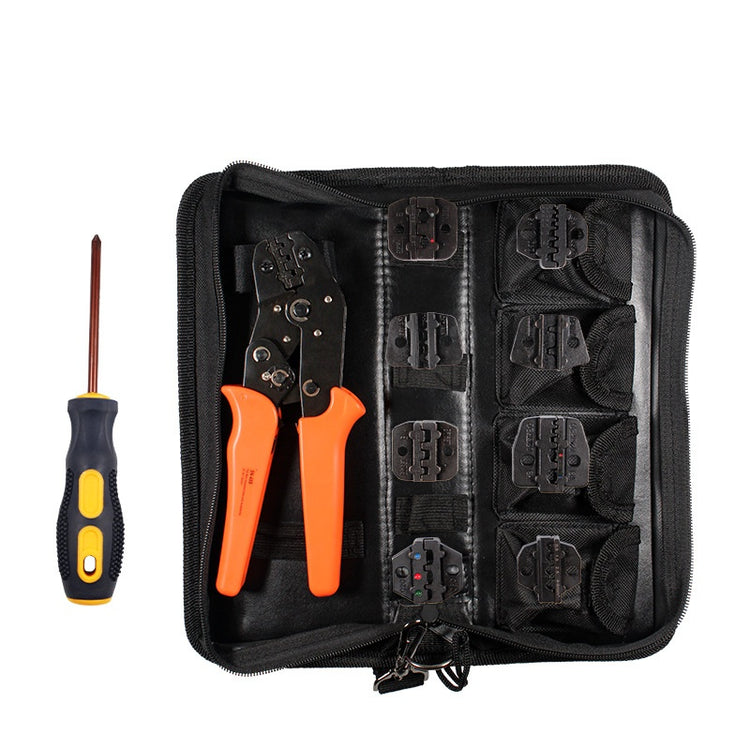 a tool kit with a screwdriver and pliers