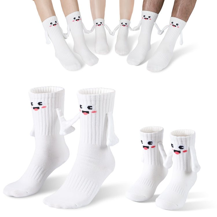 a group of socks with faces