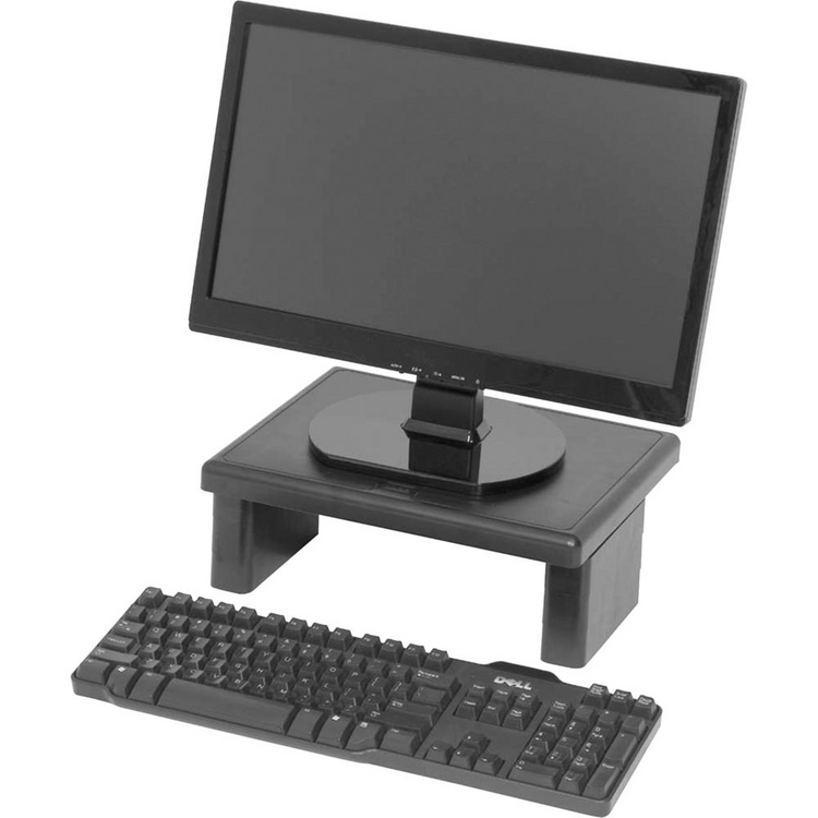 a computer monitor and keyboard