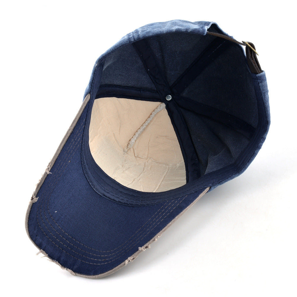 a blue hat with a white background