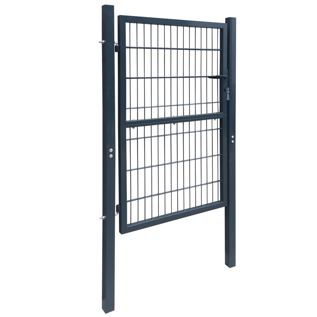 vidaXL 2D Fence Gate (Single) Anthracite Gray 41.7" x 74.8"