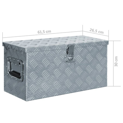 vidaXL Aluminum Box 24.2"x10.4"x11.8" Silver