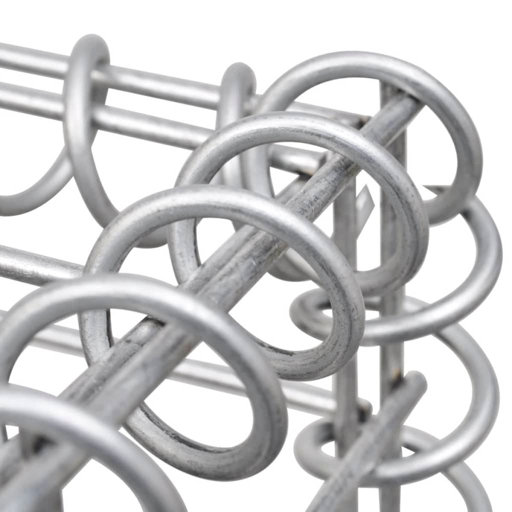 vidaXL Gabion Basket U-Shape Galvanized Steel 94.5"x7.9x39.4"