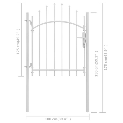 vidaXL Garden Gate Steel 39.4"x68.9" White