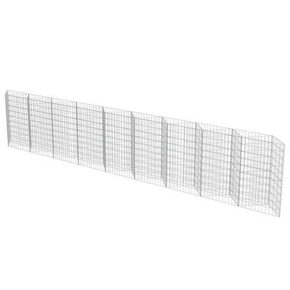 vidaXL Gabion Wall Galvanized Steel 248"x11.8"x39.4"