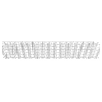 vidaXL Gabion Wall Galvanized Steel 248"x11.8"x39.4"