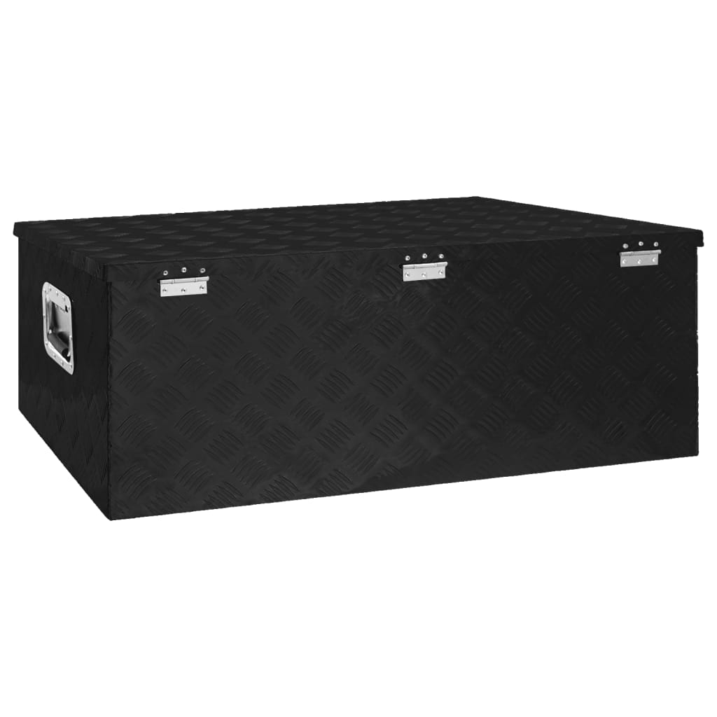 vidaXL Storage Box Black 39.4"x21.7"x14.6" Aluminum