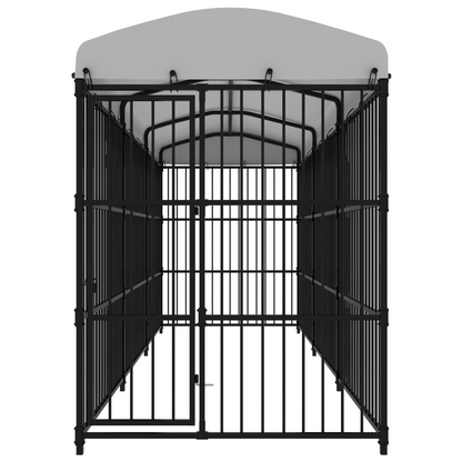 vidaXL Outdoor Dog Kennel with Roof 177.2"x59.1"x82.7"