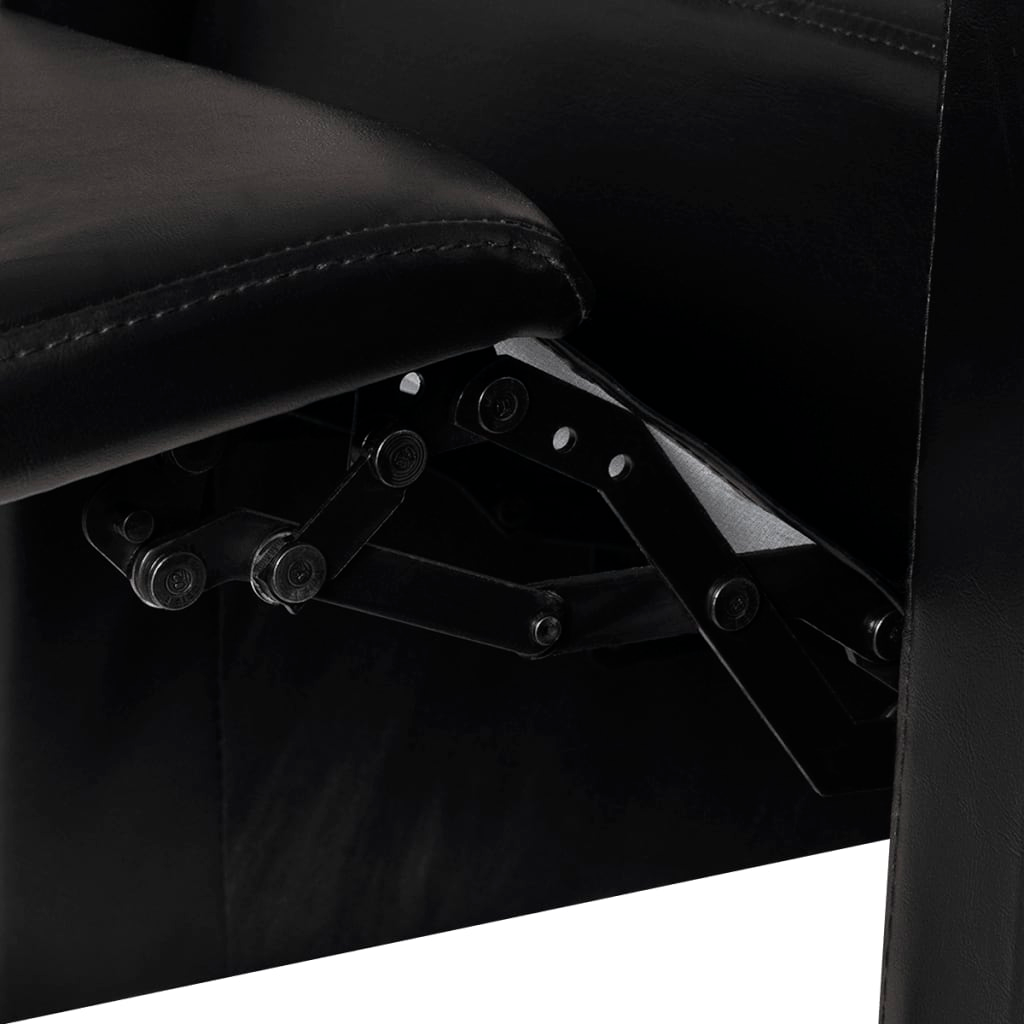 vidaXL 3-Seater Home Theater Recliner Sofa Black Faux Leather