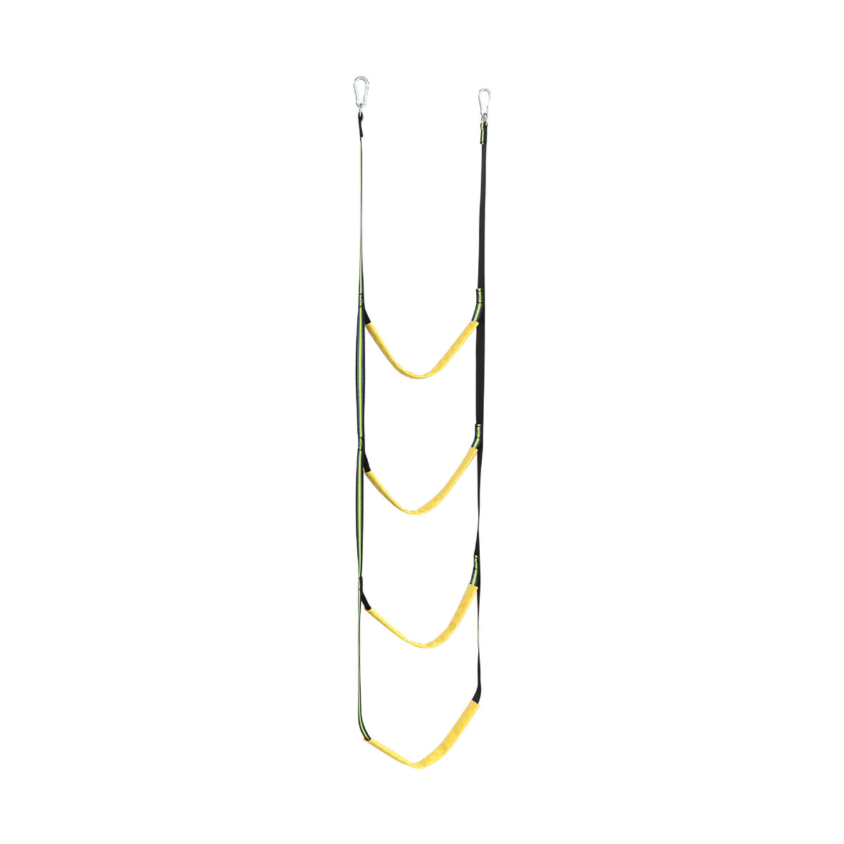 a ladder with a yellow strap