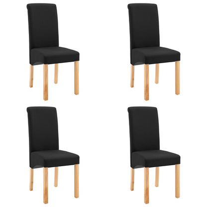 vidaXL Dining Chairs 4 pcs Black Fabric