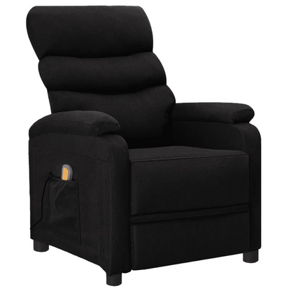 vidaXL Massage Reclining Chair Black Faux Leather