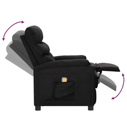 vidaXL Massage Reclining Chair Black Faux Leather