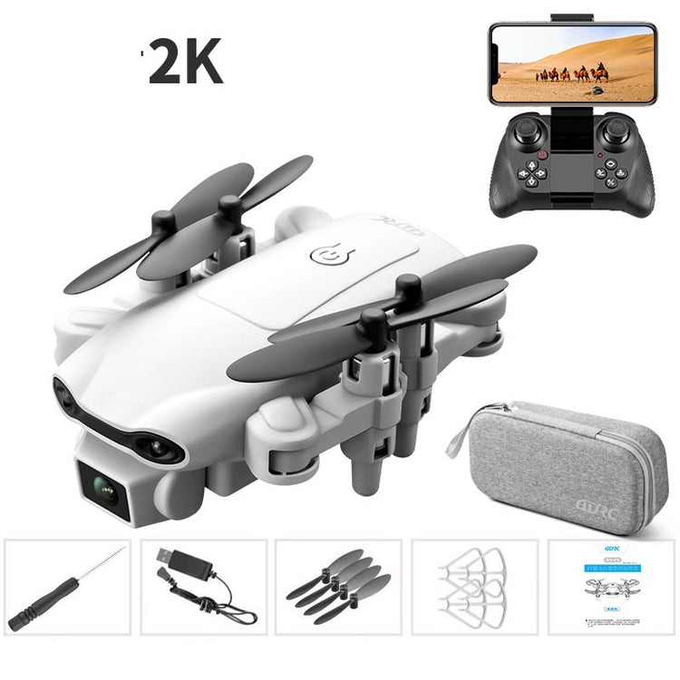 a drone with a camera and a small box