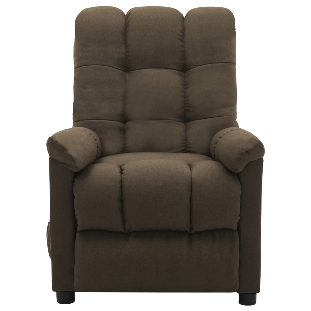 vidaXL Massage Recliner Brown Fabric