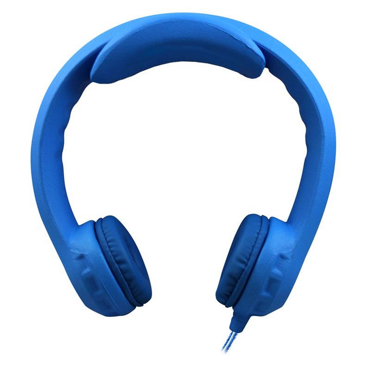 a blue headphones with a wire