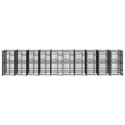 vidaXL Outdoor Dog Kennel Steel 198.4 ft²