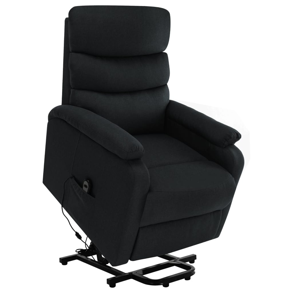 vidaXL Power Lift Massage Recliner Black Fabric