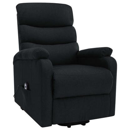 vidaXL Power Lift Massage Recliner Black Fabric