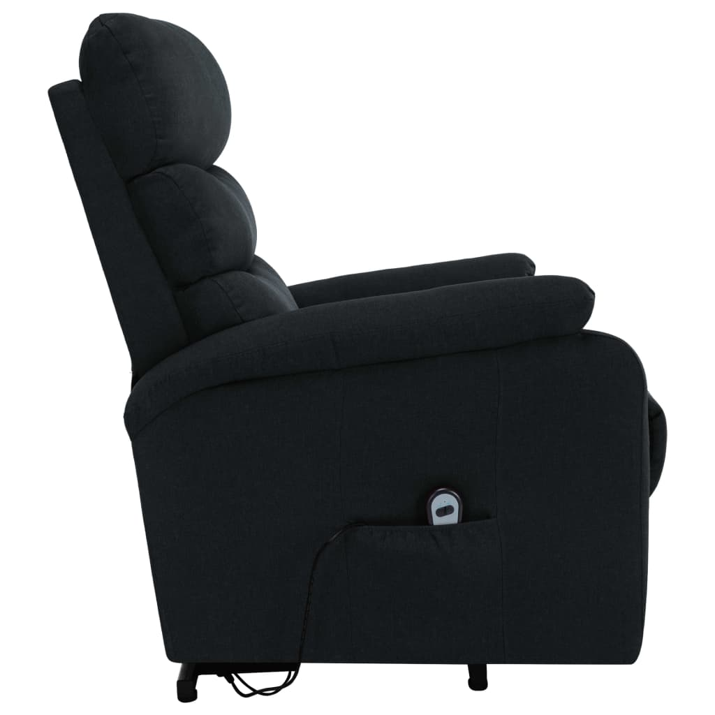 vidaXL Power Lift Massage Recliner Black Fabric