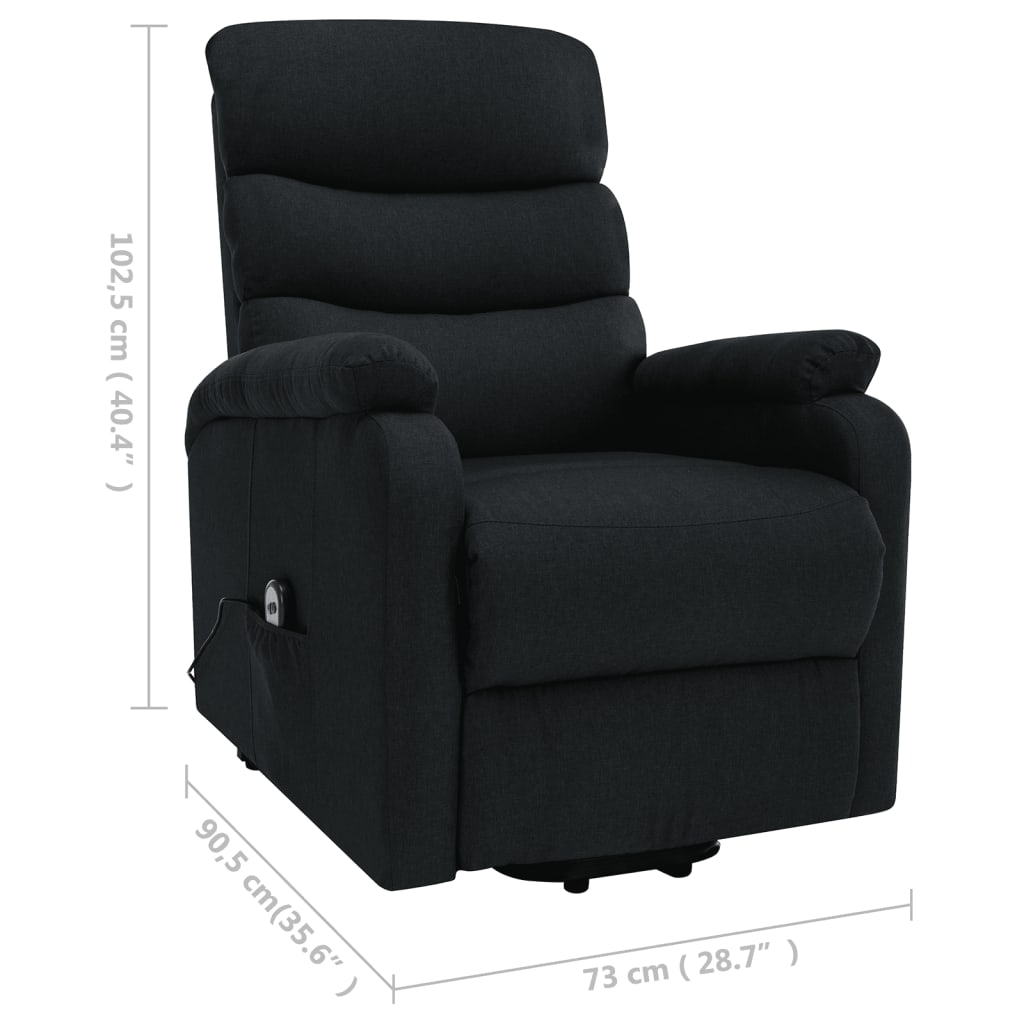 vidaXL Power Lift Massage Recliner Black Fabric