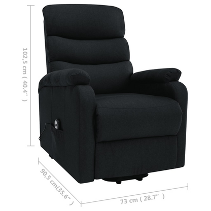 vidaXL Power Lift Massage Recliner Black Fabric