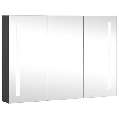 vidaXL LED Bathroom Mirror Cabinet 35"x5.5"x24.4"