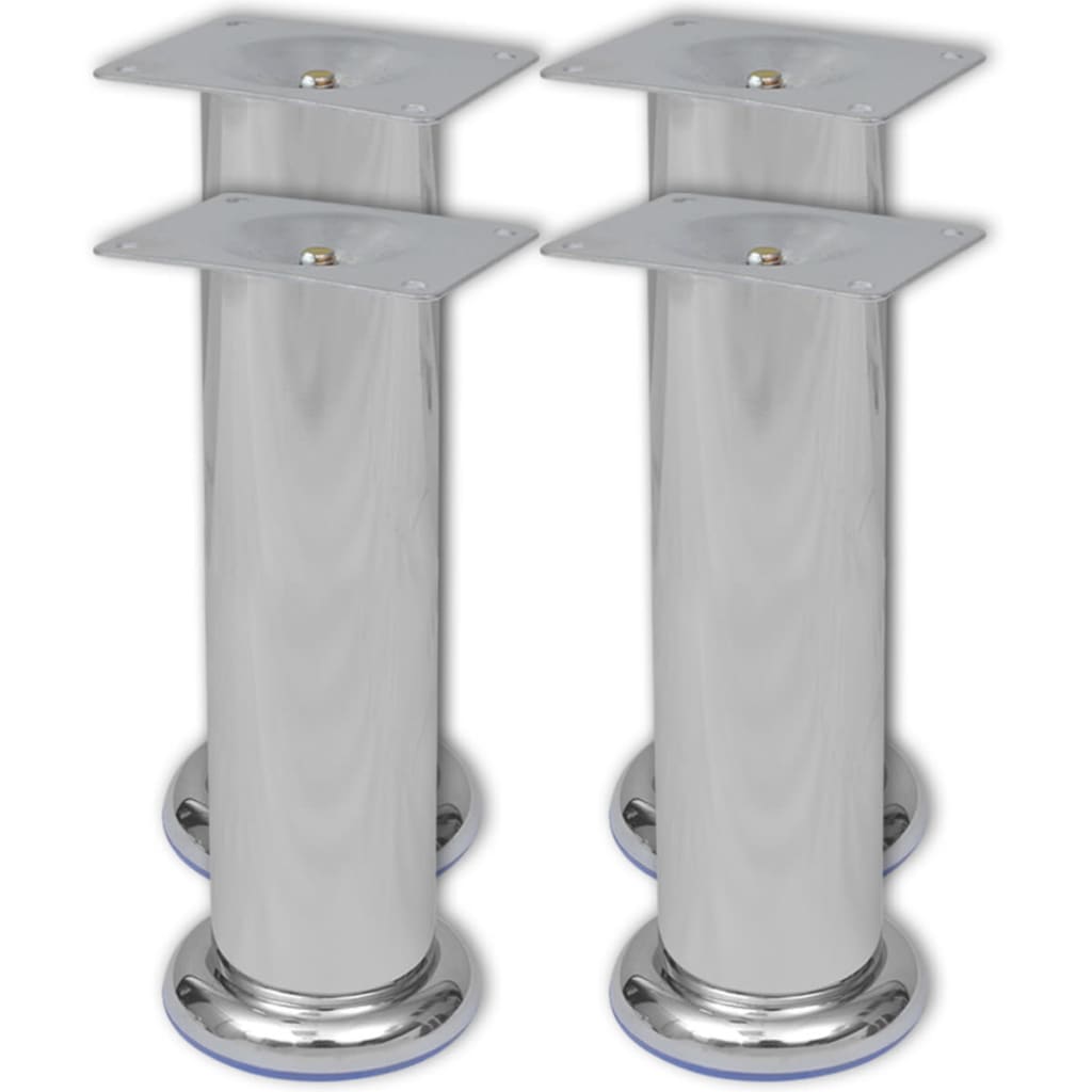 4 x Furniture leg sofa leg plinth leg chrome round 60